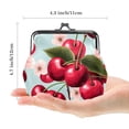 thumbnail image 2 of Cherry Stylish Microfiber Coin Purse with Zinc Alloy Jaws - Durable and Compact Wallet for Small Essentials - 4.3x4.7 in/11x12 cm Size - Ideal for Loose Change and More, 2 of 7