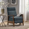 thumbnail image 3 of MODERNLUXE Wood Hand Manual Recliner Sofa 23.75'' Wide,Contemporary Fabric Wood Manual Recliner Chair, 3 of 17
