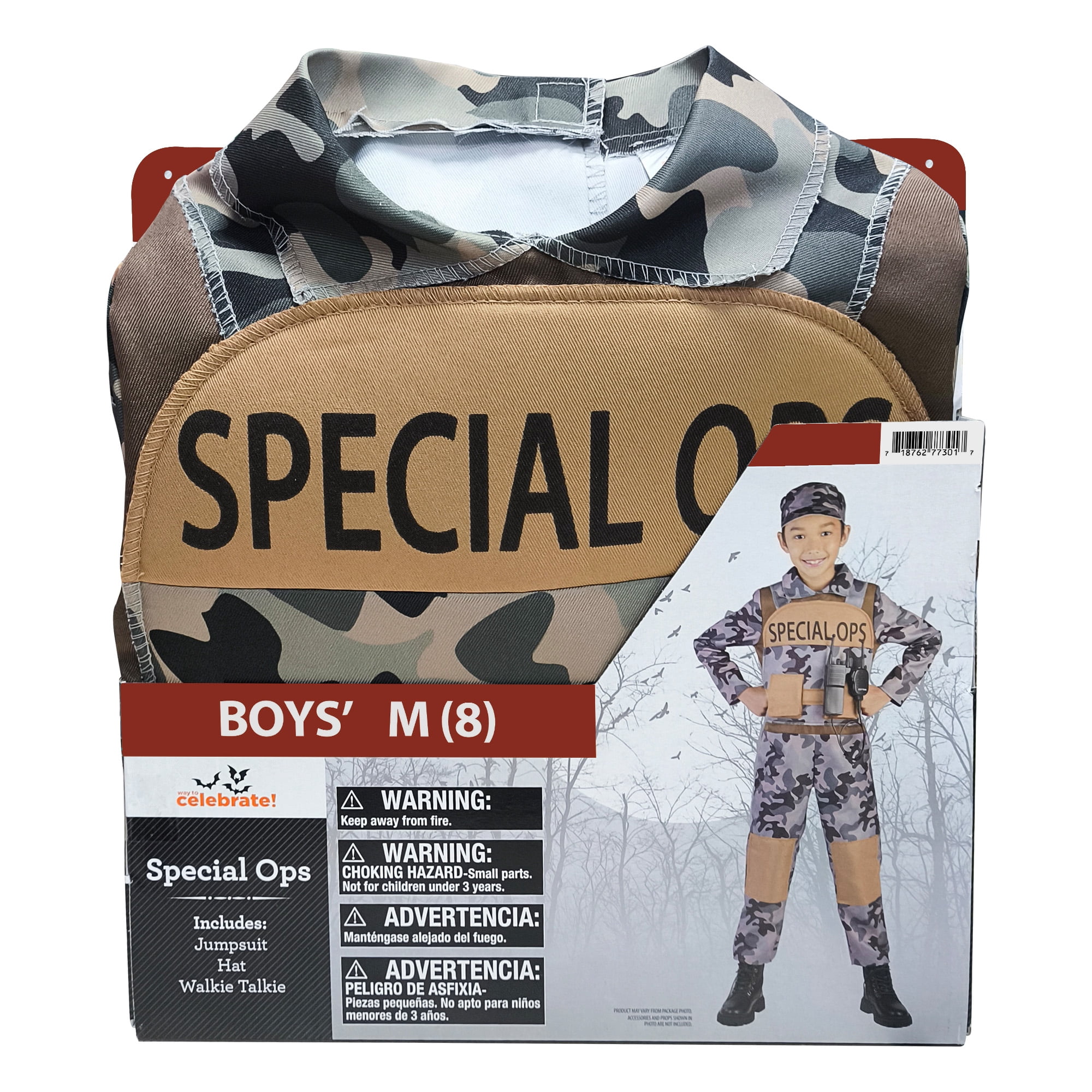 Special Op's Halloween Costume for Children, Boy's Size M (8), by Way to Celebrate