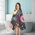 thumbnail image 6 of Multicolor Cartoon Floral Pattern Hooded Bath Towel，50"x30" for Ages 3 To 12 Kids, Quick Dry Lightweight Soft Microfiber Hood Beach Towel Cover Up for Kids, 6 of 7