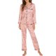 thumbnail image 1 of Conjunto de pijamas para mujer, manga larga, satén suave, cuello con muescas, botones, pijamas, CACAGOO  Pijamas Mujer, 1 of 6