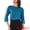 Peacock Blue, variant on Women's Satin Boat Neck 3/4 Sleeve Business Shirt S White