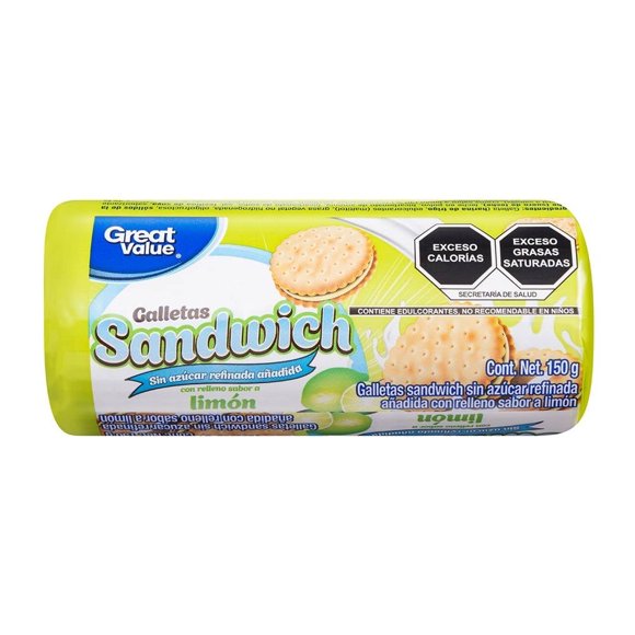 Galletas Great Value limón sin azúcar añadida 150 g