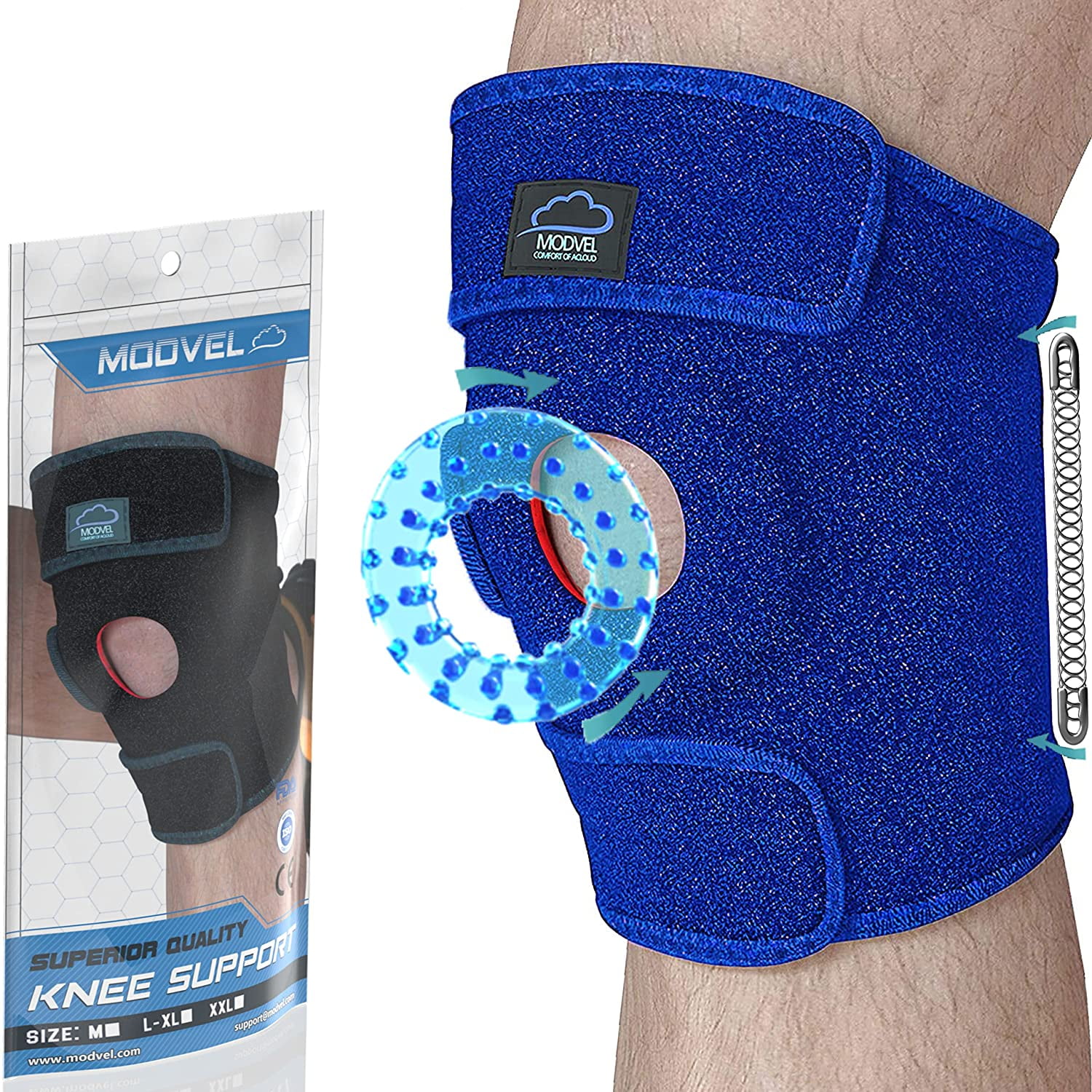 MODVEL Knee Brace with Side Stabilizers FSA or HSA eligible Patella Gel Pads Knee Support