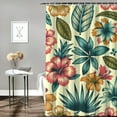 thumbnail image 2 of JRXY Pineapple Tropical Palm Leaves and Flowers Outdoor Shower Curtain Multiple Sizes White, 2 of 7