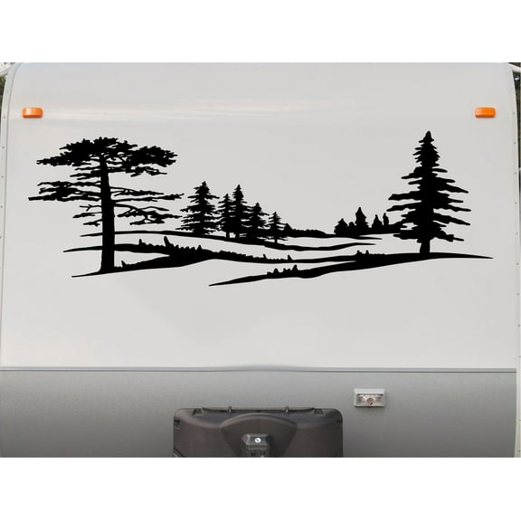 Trees RV Camper Replacement Decal Scene Trailer Stickers CT08