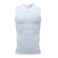 thumbnail image 2 of Mens Compression Shirts Body Shaper Slimming Tank Top Undershirts Shaper High Elastic Breathable Quick Dry Shapewear Size 3XL White, 2 of 5