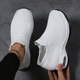 thumbnail image 5 of Women's Breathable Knit Walking Shoes Comfortable Slip On Sneakers Casual Non Slip Barefoot Shoes with Arch Support White Size 10.5, 5 of 7