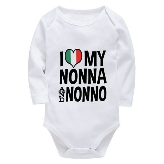 I Love My Nonna And Nonno Clothes for Newborn Long Sleeve Bring Baby Home Outfit Newborn for Girls White Baby Girl Romper 3-