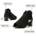 thumbnail image 3 of Woobling Womens Dress Heels Casual Ankle Strap Peep Toe Pumps Shoes Black Size 10, 3 of 6
