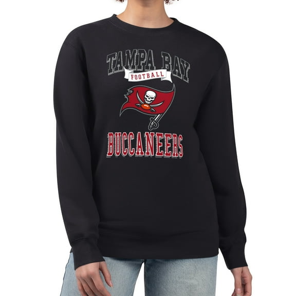 Women's G-III 4Her by Carl Banks Black Tampa Bay Buccaneers Team Logo Graphic Tri-Blend Pullover Sweatshirt