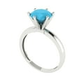 thumbnail image 2 of 2 ct Round Cut Simulated Turquoise Solitaire Engagement Ring for Women in 18K White Gold, 2 of 5