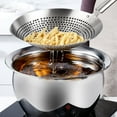 thumbnail image 3 of Skimmer Spoon, 304 Stainless Steel Strainer Skimmer Ladle, Oil Spider Strainer Durable Slotted Spoon Colander Spoon Utensil for Kitchen, Cooking, Draining, Frying, Daily Use, 3 of 7