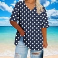 thumbnail image 5 of Womens Summer Shirts 2025 Spring Tops Deals, Women's Polka Dots Blouse Ladies Loose Fit Tunic Tee V Neck Short Sleeve Summer Tops Plus Size Comfy Shirts, 5 of 5