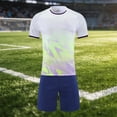 thumbnail image 4 of Odeerbi Niños Niñas Malla Rápido Seco Uniforme de Fútbol Conjunto Geométrico Gradiente Impresión Camiseta Shorts Ropa Deportiva Atlética Para 5-15 Años, 4 of 7