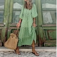 thumbnail image 2 of Cathalem Women Boho Floral Puff Sleeve Tiered Maxi Dress Casual Layered Loose Vacation Beach Long Dress(Multi-color,M), 2 of 7