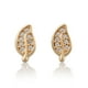 thumbnail image 1 of Aretes de oro 14k GIALLO Broquel Hojitas de oro amarillo brillante con circonias, 1 of 3