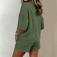thumbnail image 7 of ATOYSOY Womens 2 Piece Linen Short Set V Neck Ruffle Sleeve Top And Shorts Casual Summer Outfit Set For Beach Vacation And Everyday Wear, 7 of 7