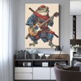 thumbnail image 4 of Susaid Samurai Frog Guitar Pattern Vertical Canvas Wall Decor 12x16in - Waterproof with Wood Frame & Damage-Free Hanging Kit, 4 of 8