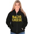thumbnail image 3 of Nacho Cheese Funny Food Carbs Snacks Unisex Fleece Graphic Zip Up Hoodie Brisco Brands 2X, 3 of 5