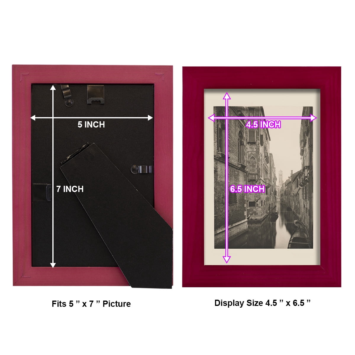 Vintage Views of Venice V - Framed Print w/glass - Cherry Red