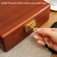 thumbnail image 5 of 2 Layer Solid Wooden Jewelry Box with Lock and Key for Women Men Vintage Velvet Wood Jewelry Organizer Storage for Earrings Rings Necklaces Bracelet Watch, 5 of 6
