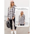 thumbnail image 6 of STARVNC Women Plaid Print Lapel Collar Single Breasted Long Sleeve Pocket Blouse, 6 of 7