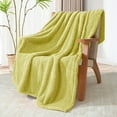 thumbnail image 3 of Exclusivo Mezcla Fuzzy Fleece Throw Blanket for Couch Sofa, Lightweight Fluffy Solid Velvet Blanket, 50x60 Inches, Light Green, 3 of 10