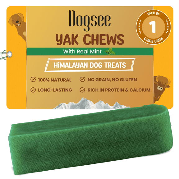 Dogsee Himalayan Yak Chews with Real Mint (Monster- 1 Bar) | Fight Bad Breath | Rich in Protein & Calcium | Long Lasting | for Cleaning Teeth