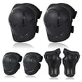 thumbnail image 1 of Conjunto de equipo de protección para niños, niñas y niños pequeños, rodilleras, coderas y muñequeras, correa ajustable para andar en patineta, ciclismo, patinaje, bicicleta, BMX, 6 piezas en 1, 1 of 5