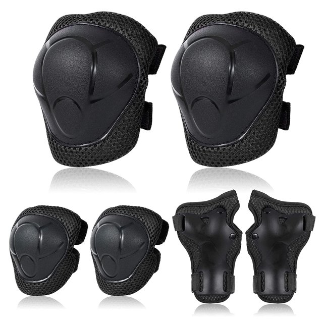 Conjunto de equipo de protección para niños, niñas y niños pequeños, rodilleras, coderas y muñequeras, correa ajustable para andar en patineta, ciclismo, patinaje, bicicleta, BMX, 6 piezas en 1