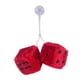 thumbnail image 1 of 2 colgantes para espejo retrovisor de peluche con lunares para coche. rojo, 1 of 9