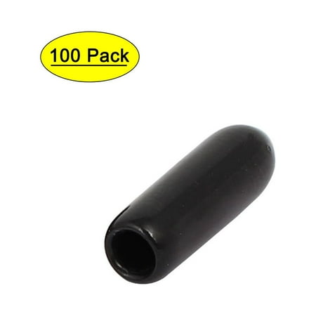 

REGALWOVEN 3mm Inner Dia Rubber Hose End Cap Screw Thread Protector Cover Black 100Pcs