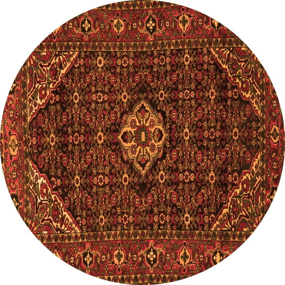 Ahgly Company Indoor Round Persian Orange Traditional Area Rugs, 7' Round