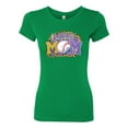 thumbnail image 3 of Baseball Mom Cheetah Glitter Sports Womens Slim Fit Junior Tee, Kelly, Large, 3 of 5