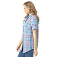 thumbnail image 3 of Woman Within Plus Size Petite Short-Sleeve Button Down Seersucker Shirt, 3 of 6