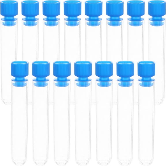 MRLESS 50pcs Plastic Test Tubes with Caps for Lab 12*60mm