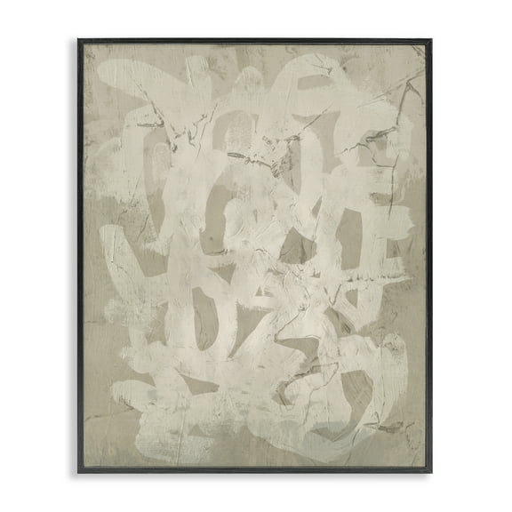 Stupell Industries Neutral Scribble Pattern Abstract Painting Black Framed Art Print Wall Art, 11 x 14