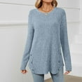 thumbnail image 4 of Usmixi Winter Sweater for Women Knitted Pullover Tops for Women Loose Casual Round Neck Thin Lightweight Sweater Tunic Casual Solid Sweater Fall Long Sleeve Tops 2023, 4 of 7