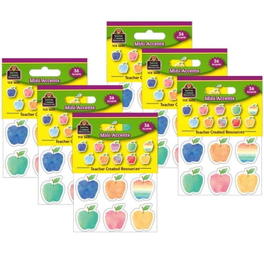 Teacher Created Resources Watercolor Apples Mini Accents 36/Pack 6 Packs (TCR5635-6)