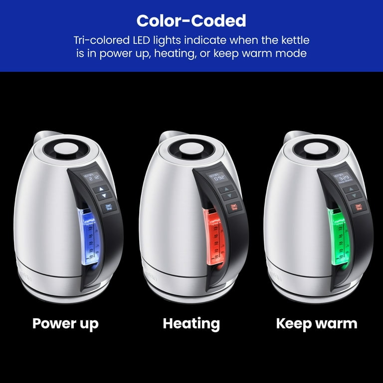 Electric Kettle Temperature Control 5 Presets LED Indicator Lights