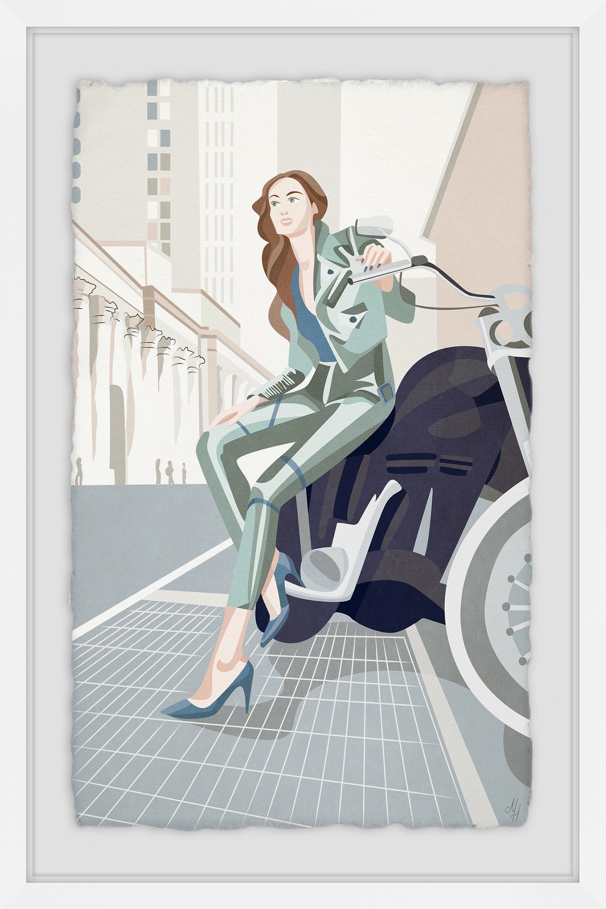 Fashion Bike Framed Painting Print