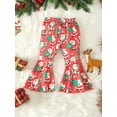 thumbnail image 6 of Suealasg Little Girl Christmas Outfits Clothes 1T 2T 3T 4T 5T 6T Kids Girls Long Sleeve Crew Neck T-Shirts Tops Santa Print Flare Pants Scarf 3Pcs Christmas Party Clothing for Children Girl, 6 of 9