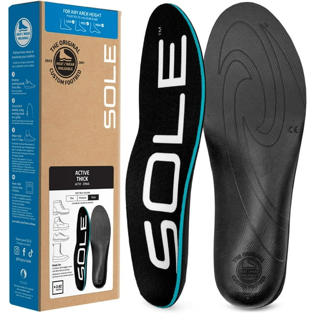 Plantillas para zapatos SOLE Active, con soporte ortopédico grueso para el arco, 1 par