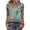 Dark Green, variant on Women's Fashion Casual Retro Floral V-Neck Decorative Button Three-Quarter Sleeve T-Shirt Top, Elegant Blouse for Women,Dark Blue,XL