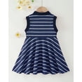 thumbnail image 2 of Baby Girls Clothes Toddler Girls Polo Dress 3T Girls Summer Casual Dress 4T Girls Lapel Sleeveless Stripe Dress Dark Blue, 2 of 7