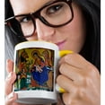 thumbnail image 2 of 3drose, a Biblical Mural in an Island Monastery, Bahir Dar Zone, Ethiopia., 11oz Two-tone Yellow Mug, 2 of 6