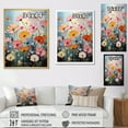 thumbnail image 4 of Designart "Expressive Blue And Orange Zinnias II" Zinnias Floater Framed Wall Art Prints, 4 of 5