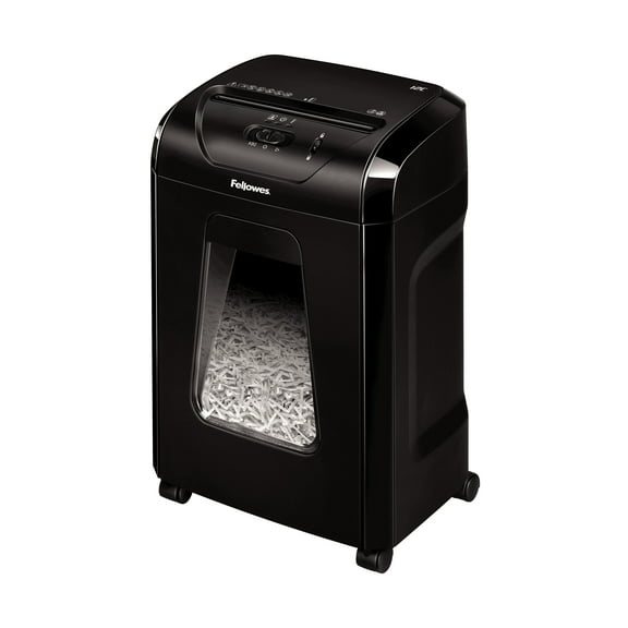 Fellowes Powershred 12 Sheet Cross-Cut Paper Home Office Paper Shredder, 19.50" H x 9.69" W x 13.44" D
