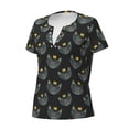 thumbnail image 2 of Naloa Faces Of The Cat Print T-Shirts Short Sleeve V Neck Tees for Women Fashion Tops Trendy Lightweight Soft Casual Summer Outfits Clothes, 2 of 5